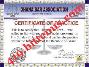 419Bar Jack Kofi Certificate of call to Bar
